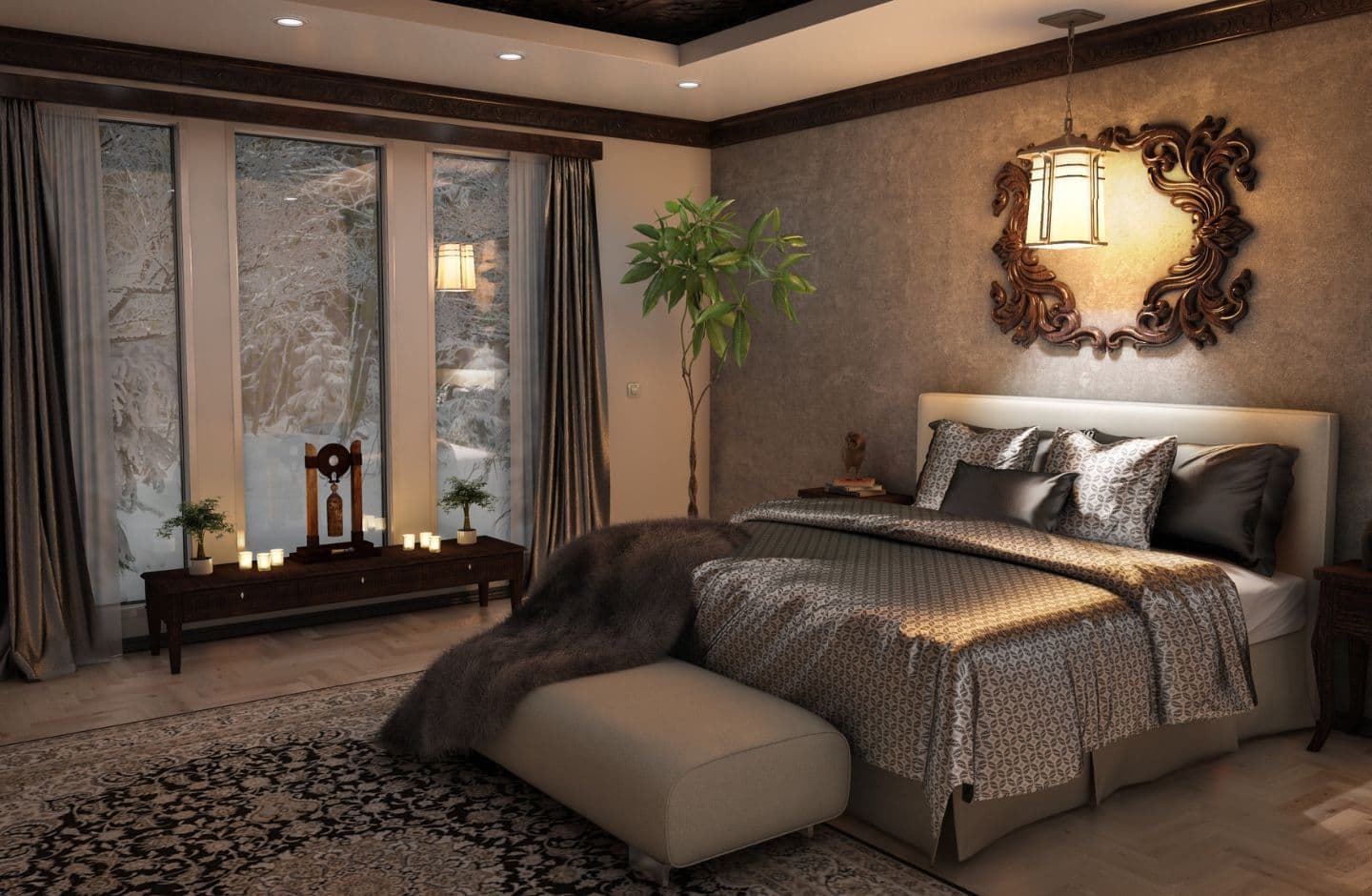 modern master bedroom